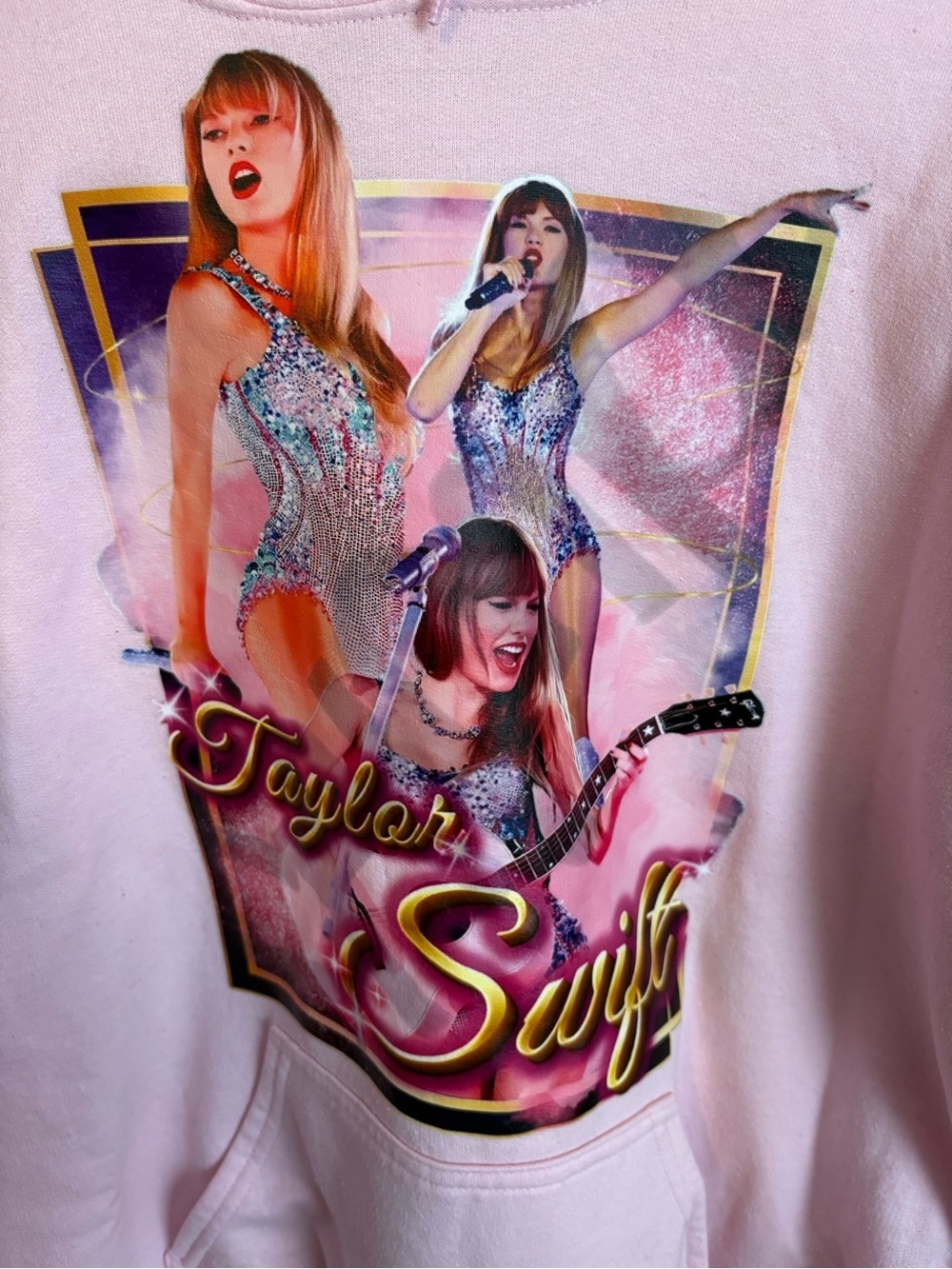 Gildan Light Pink Taylor Swift Graphic Hoodie - Picture 2 of 6